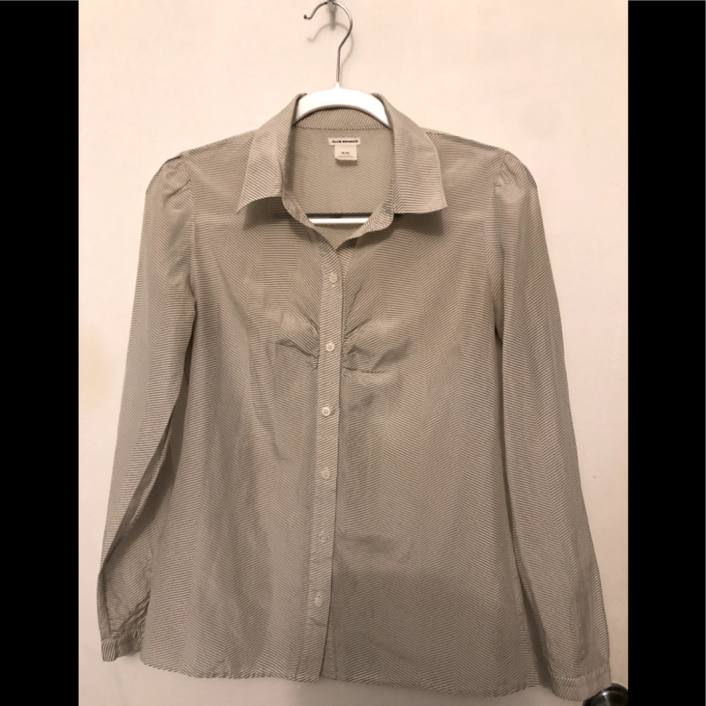 Club Monaco Silk/Cotton button down long sleeve